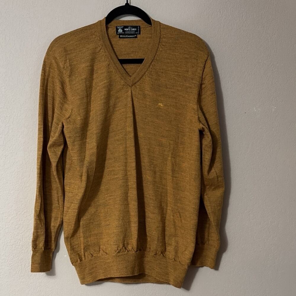 Vintage Monte Carlo, pure magna Wool, wholegarment, mens Sweater long sleeved 42